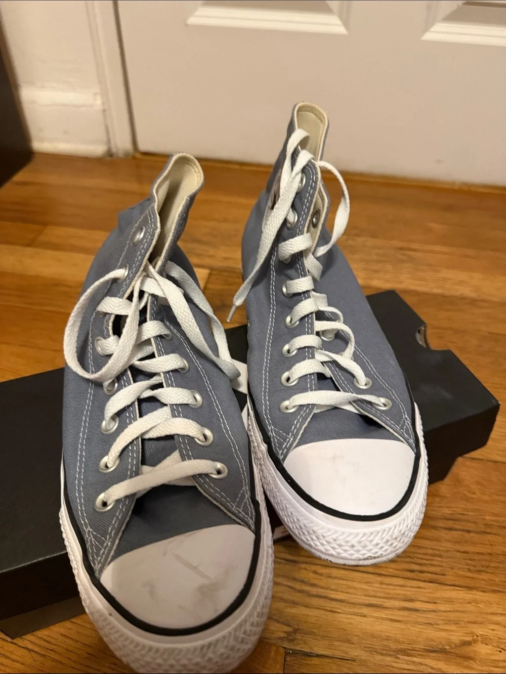 Converse High Top Sneakers - Slate Blue and White - Picture 3 of 3
